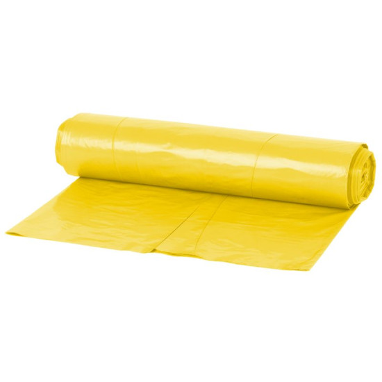 Atkritumu maisi, 120 lit., otrreizēja, dzeltena, iepak. 25 gab Atkritumu maisi, 120 lit., otrreizēja, dzeltena, iepak. 25 gab