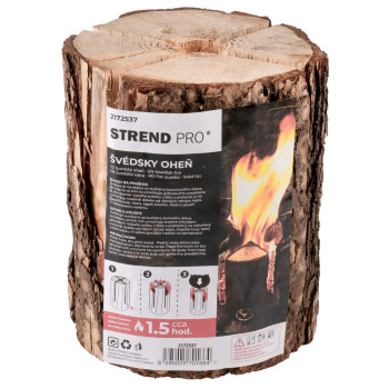 Swedish fire Strend Pro WOODSON, portable fireplace, natural stove, log for cooking, camping, campfire, 1 hour