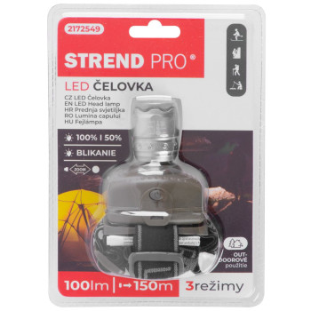Налобный фонарь Strend Pro Headlight H833, 2W CREE, 3xAAA, Zoom
