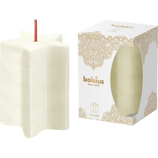 Bolsius Pillar candle, Christmas, Star Golden Lace, star shape, 100x70 mm