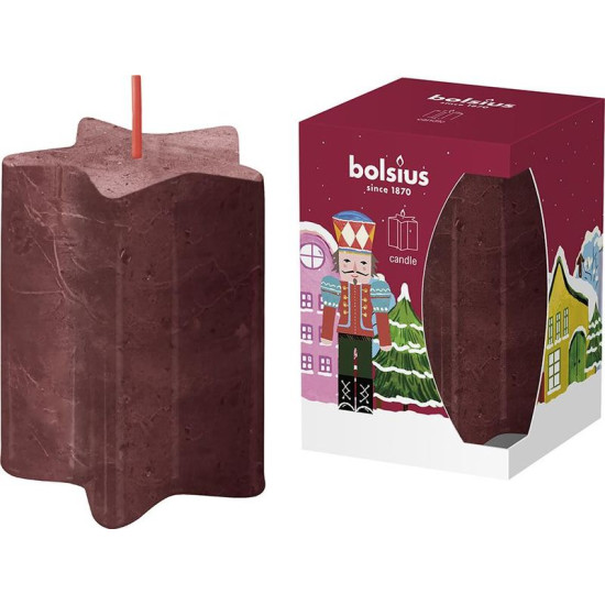 Свеча Bolsius Pillar, Рождественская, Звезда Щелкунчик, форма звезды, 100х70 мм