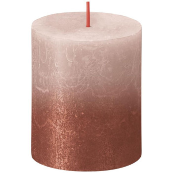 Свеча Bolsius Rustic, Christmas, Sunset Misty Pink+ Amber, 80/68 мм