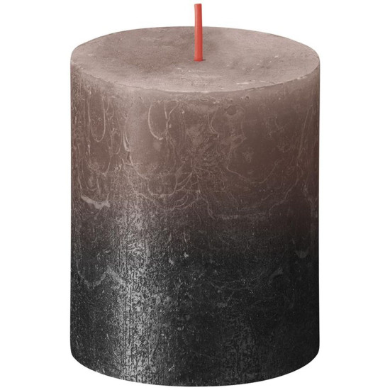 Свеча Bolsius Rustic, Рождественская, Sunset Creamy Caramel+ Антрацит, 80/68 мм