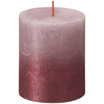 Свеча Bolsius Rustic, Рождественская, Sunset Ash Rose+ Red, 80/68 мм