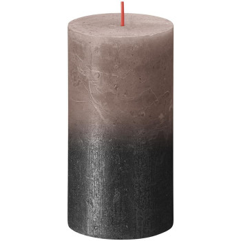 Свеча Bolsius Rustic, цилиндрическая, Sunset Creamy Caramel+ Антрацит, 130/68 мм