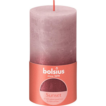 Свеча Bolsius Rustic, Christmas Sunset Ash Rose+ Red, 130/68 мм