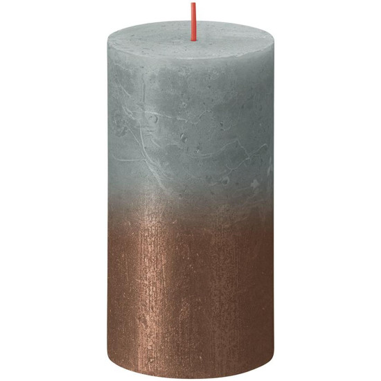 Свеча Bolsius Rustic, Christmas Sunset Eucalyptus Green + Copper, 130/68 мм