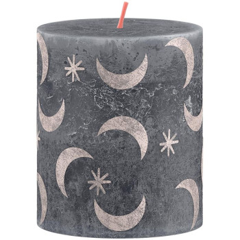 Свеча Bolsius Rustic, Рождественская, Сланцевый синий, 80/68 мм