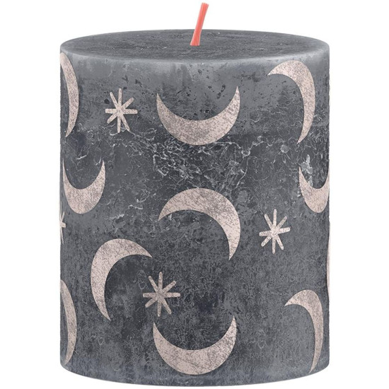 Svece bolsius Rustic, Ziemassvētku, ar apdruku Slate Blue, 80/68 mm Svece bolsius Rustic, Ziemassvētku, ar apdruku Slate Blue, 80/68 mm
