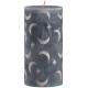 Candle Bolsius Rustic, cylindrical, Christmas, Slate Blue, 130/68 mm