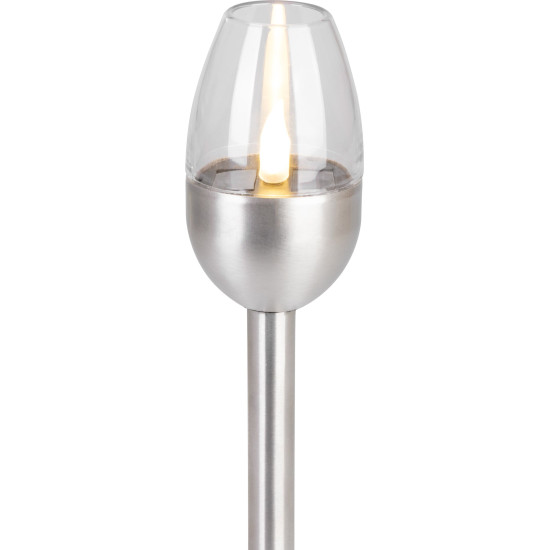 Лампа Strend Pro Candle, солнечная, 1x LED, нержавеющая сталь, 6x28 см