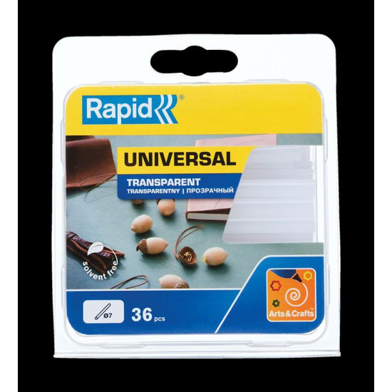 RAPID stick, 07x90 mm, universal banner, 36 pcs, hot melt, adhesive, refill for hot melt gun RAPID stick, 07x90 mm, universal banner, 36 pcs, hot melt, adhesive, refill for hot melt gun