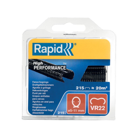 RAPID VR22 clips, PVC black, clips for RAPID FP222 and FP20 binding pliers, for wire 5-11 mm, pack. 215 pcs RAPID VR22 clips, PVC black, clips for RAPID FP222 and FP20 binding pliers, for wire 5-11 mm, pack. 215 pcs