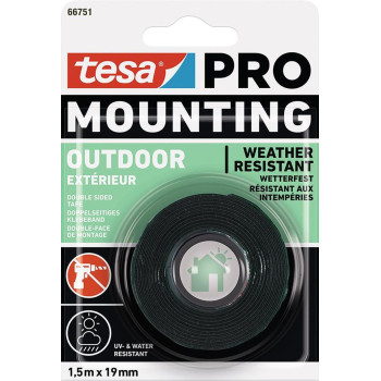 Лента tesа® Mounting рRO Outdoor, монтажная, двусторонняя, клейкая, 19 мм, L-1,5 м