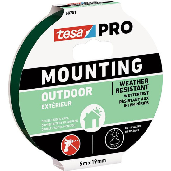 tesa® Mounting PRO Outdoor tape, mounting, double-sided, adhesive, 19 mm, L-5 m