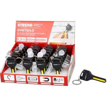 Брелок-светильник Strend Pro, брелок, подвеска, с магнитом, 60 лм, 75х30 мм, коробочка 24 шт.