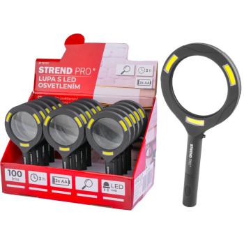 Лампа Strend рro, с увеличительным стеклом, 100 лм, 113x242x22 мм, 2xAA, в коробке 15 шт., увеличительное стекло