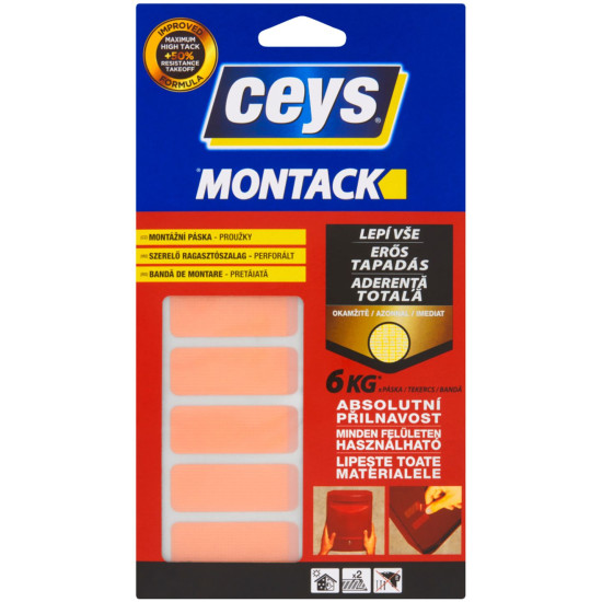 Tape Ceys MONTACK GLUES EVERYTHING, assembly, strips 10 pcs