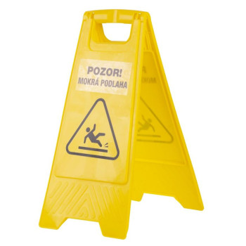Предупреждающий знак «ОСТОРОЖНО, МОКРЫЙ ПОЛ», 60х30 см, приклеенный текст на EN и SK.