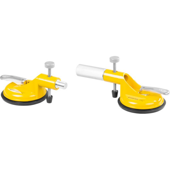 Strend Pro glass holder, suction, 2-domed, suction cup, leveling aid for paving and tiling, max. 80 kg Strend Pro glass holder, suction, 2-domed, suction cup, leveling aid for paving and tiling, max. 80 kg
