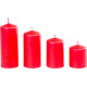 MagicHome svece, Ziemassvētki, Advente, sarkana, 48 mm 60/80/100/120 mm, pak. 4 gab