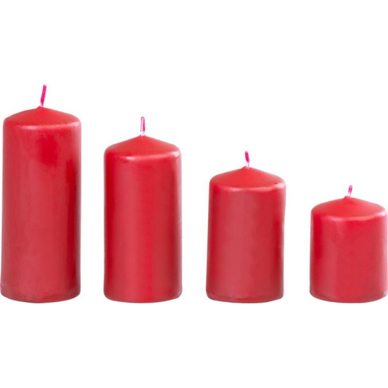 Свеча MagicHome, Рождество, Адвент, бордовый, 48 мм 60/80/100/120 мм, упак. 4 шт.
