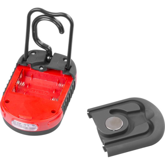 Фонарь Strend Pro, подвесной, светодиод 200 лм, магнит, с зажимом, красный/синий, 3x AAA, Sellbox 12 шт.