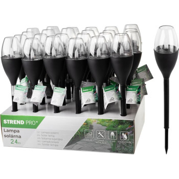 Светильник Strend Pro Garden, пластик, эффект пламени, на солнечных батареях, 6,5x40 см, 1x LED, упк. 24 шт.