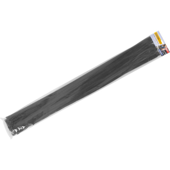 Pulling tape Strend Pro XXL CT66BL, extra STRONG, 1000x9 mm, 50 pcs, black, nylon, binding