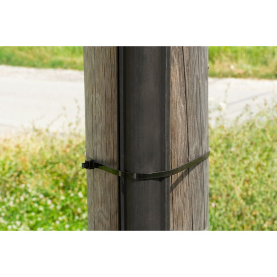 Pulling tape Strend Pro XXL CT66BL, extra STRONG, 1000x9 mm, 50 pcs, black, nylon, binding