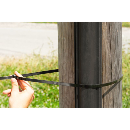 Pulling tape Strend Pro XXL CT66BL, extra STRONG, 1200x9 mm, 50 pcs, black, nylon, binding