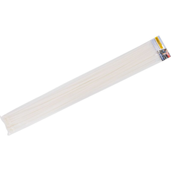 Pulling tape Strend Pro XXL CT66BW, extra STRONG, 1000x9 mm, 50 pcs, white, nylon, binding