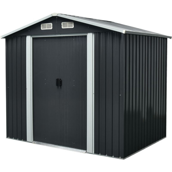 Māja dārza inventāra glabāšanai Strend Pro, metāls, antracīts, 226x162x206 cm