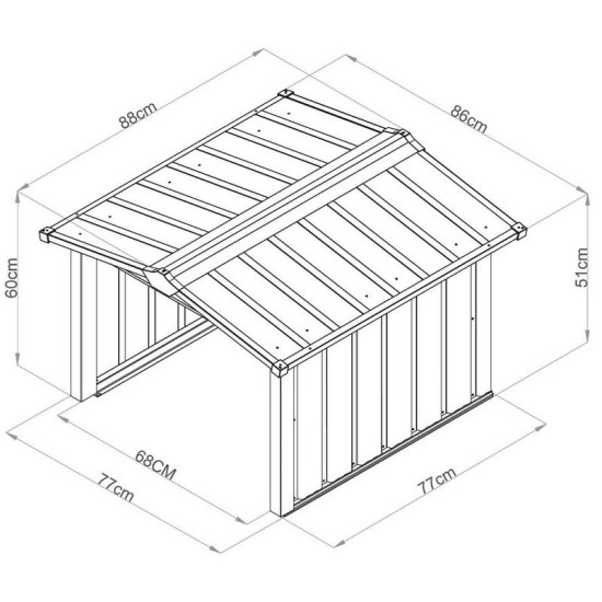 Место Strend Pro для газонокосилки-робота, гараж, металл, антрацит, 68x88x60 см