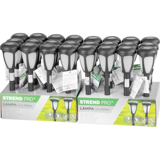 Светильник Strend Pro Garden, солнечный, 1x LED, 7x7x37 см, Sellbox 24 шт.