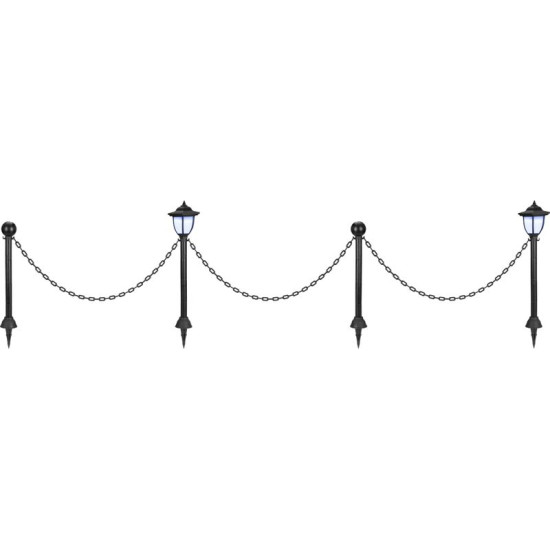 Strend Pro Garden светильник, цепь, забор, 2x солнечные лампы, 1x светодиод, 16,5x16,5x71,5 см