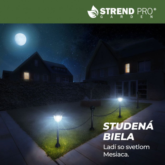 Strend Pro Garden светильник, цепь, забор, 2x солнечные лампы, 1x светодиод, 16,5x16,5x71,5 см