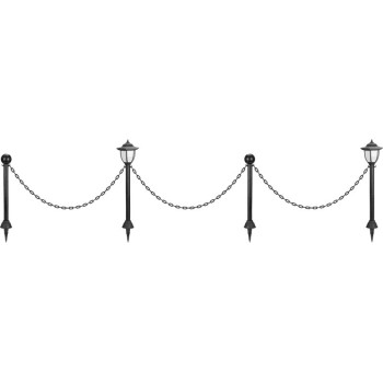 Strend Pro Garden светильник, цепь, забор, 2x солнечные лампы, 1x светодиод, 16,5x16,5x71,5 см