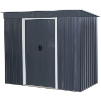 Садовый домик Strend Pro, листовой металл, антрацит, с основанием, 217x110x174 см