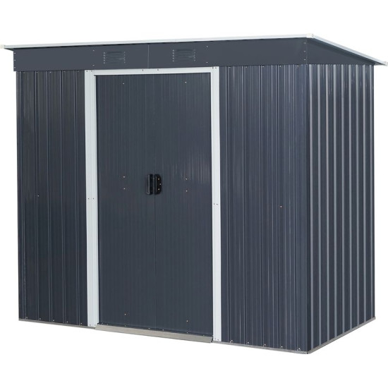 Садовый домик Strend Pro, листовой металл, антрацит, с основанием, 217x110x174 см