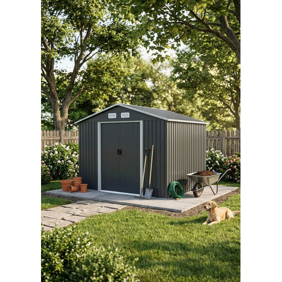 Strend Pro garden shed, sheet metal, anthracite, 301x236x214 cm