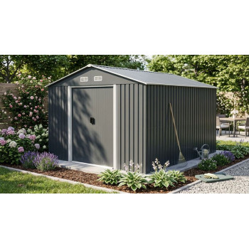 Strend Pro garden shed, sheet metal, anthracite, 301x367x214 cm