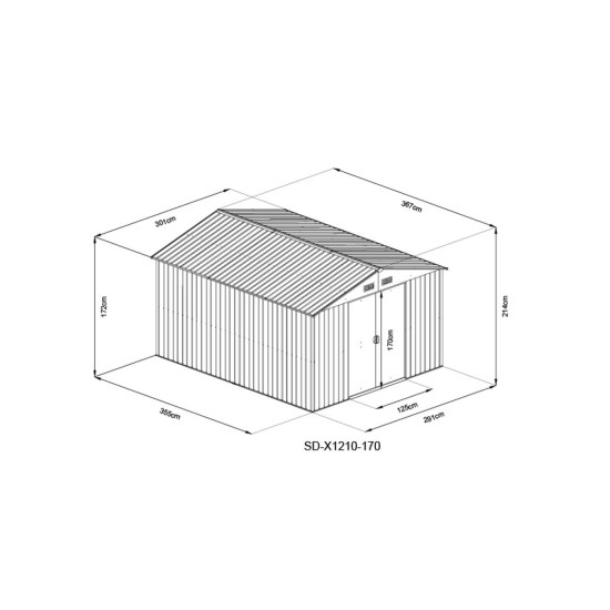 Strend Pro garden shed, sheet metal, anthracite, 301x367x214 cm