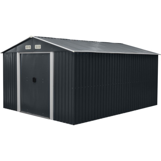 Strend Pro garden shed, sheet metal, anthracite, 301x367x214 cm