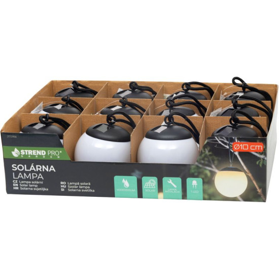 Светильник Strend Pro Garden Glob, на солнечной батарее, 1xLED, 10 см