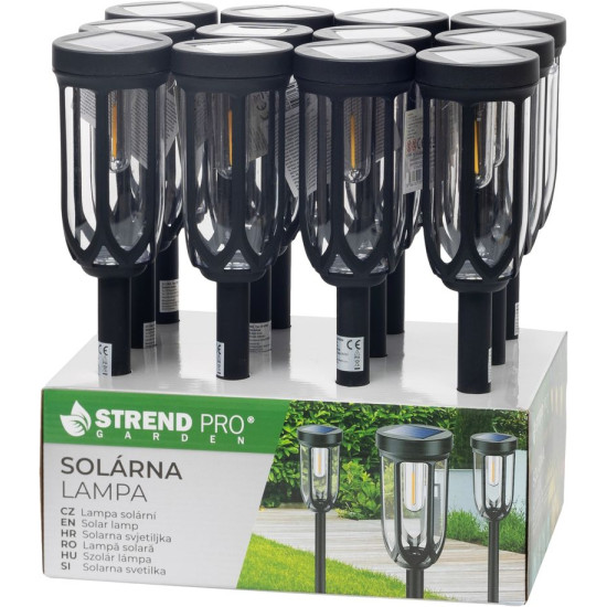 Strend Pro Garden Elis lamp, solar, black, LED, 7.5x42 cm