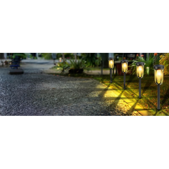 Strend Pro Garden Elis lamp, solar, black, LED, 7.5x42 cm