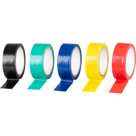 Tape Strend Pro, 19 mm, L-5 m, PVC, max. 80°C, 600V, insulating, 5 pcs.