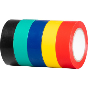 Лента Strend Pro, 19 мм, L-10 м, ПВХ, макс. 80°C, 600 В, изоляционная, разные цвета, самоклеящаяся, упаковка 10 шт.