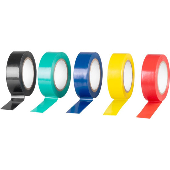 Tape Strend Pro, 19 mm, L-10 m, PVC, max. 80°C, 600V, insulating, various colors, adhesive, pack of 10 pcs.